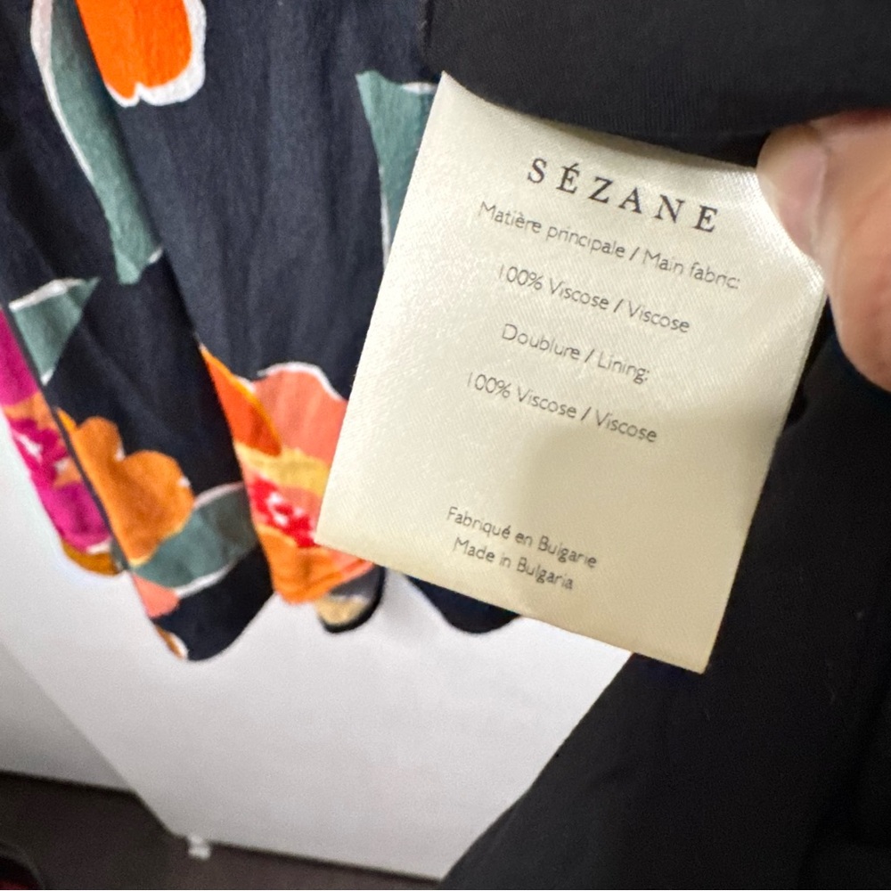 Sézane Amber Wrap Dress navy ink floral print - Picture 6 of 7